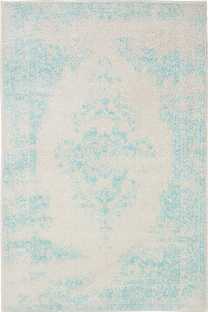 Teppich Sia Creme/Türkis 240x340 cm Wohnzimmer Rechteckig benuta