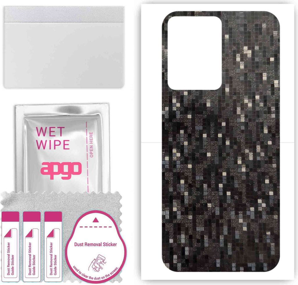 apgo Rückseite Schutzfolie, Skin, kompatibel mit Vivo Y02s, Hinten Displayschutzfolie aus Vinylfolie, kratzfest, einfache Montage - Carbon Black P...