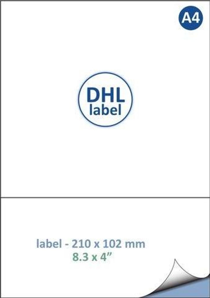 Rillstab - Rücksendeetikett DHL A4 1.000 Blatt 210x102mm 1000 Etiketten