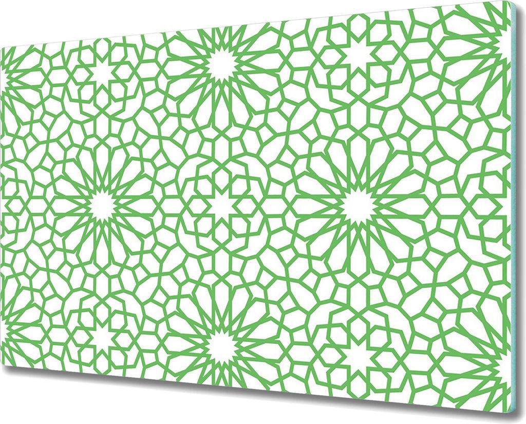 Glas-Herdabdeckplatte Glaskeramikkochfeld-Abdeckung Spritzschutz - 80x52 cm - Orientalische Blume