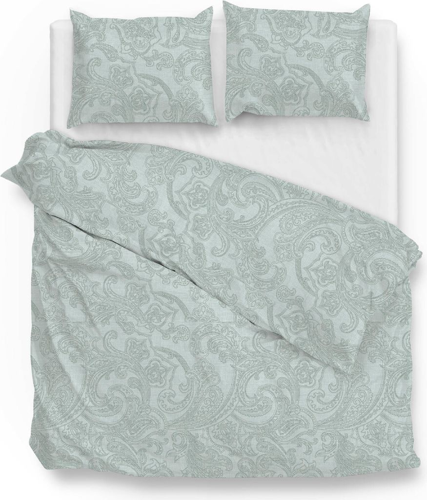 ZO!Home Paisley di Lino Dbo 240 Mint Green Bettwäsche 1 x Bettbezug 240x220 + 2 x Kopfkissenbezug 80x80 Mint-Green grün