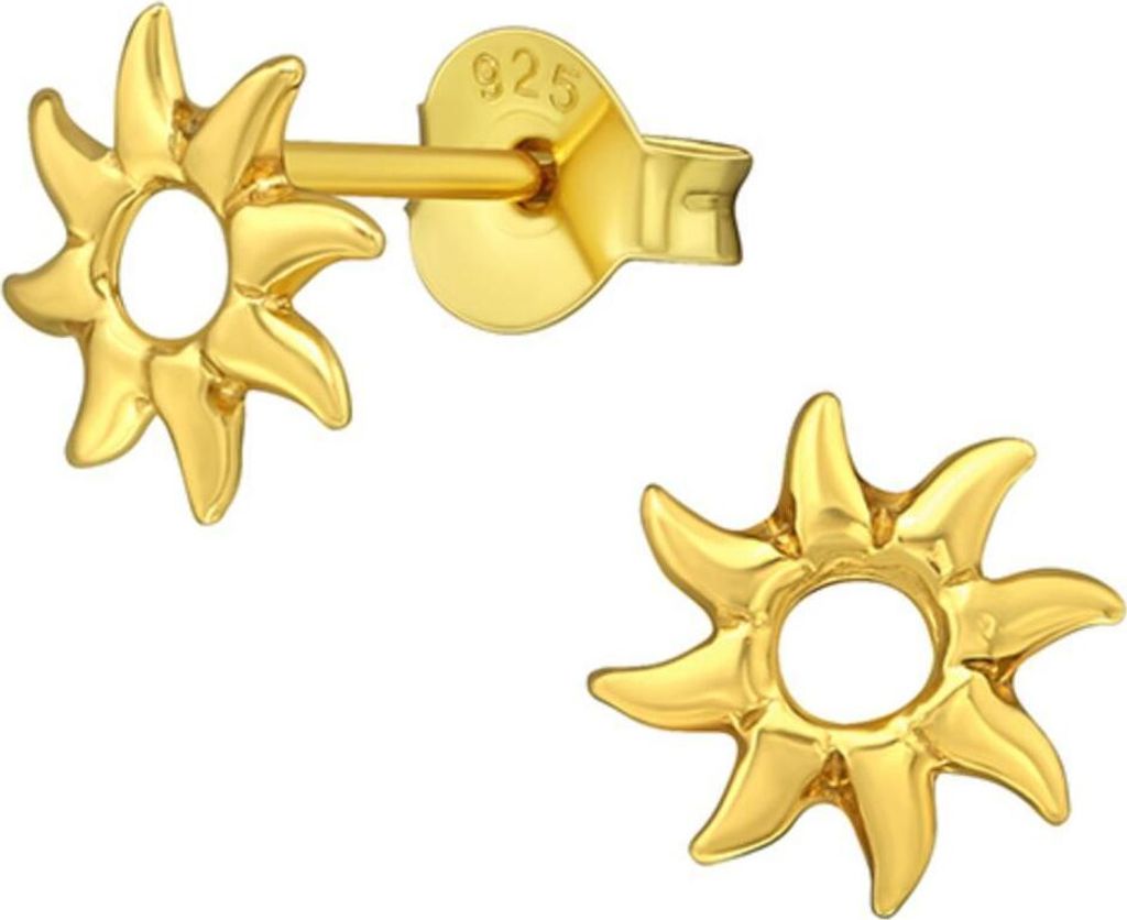 Ohrstecker Sonne gold: Ohrringe Silber 925