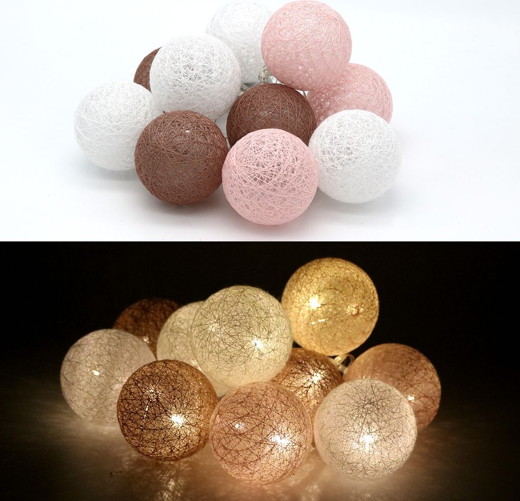 Tronje LED-Lichtkugeln, Braun-Rosa
