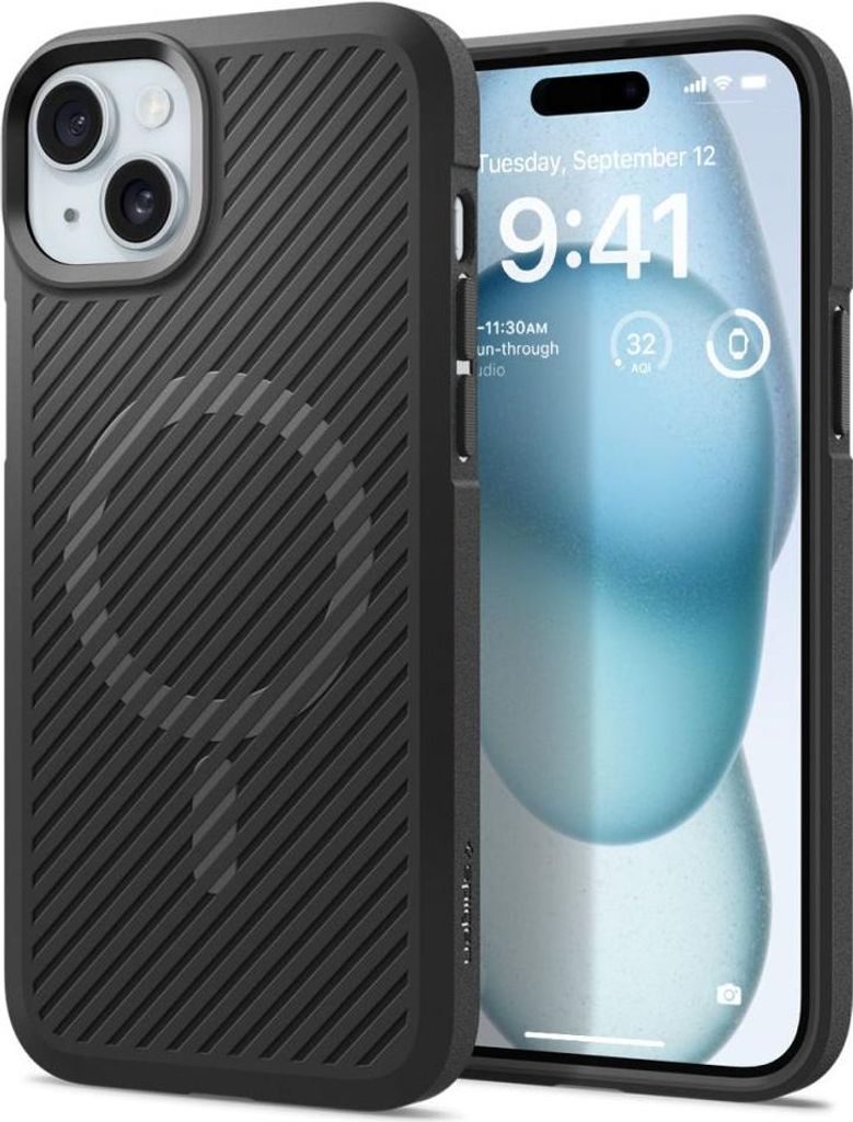 Spigen Core Armor Mag Case mit MagSafe für iPhone 15 Plus - Mattschwarz
