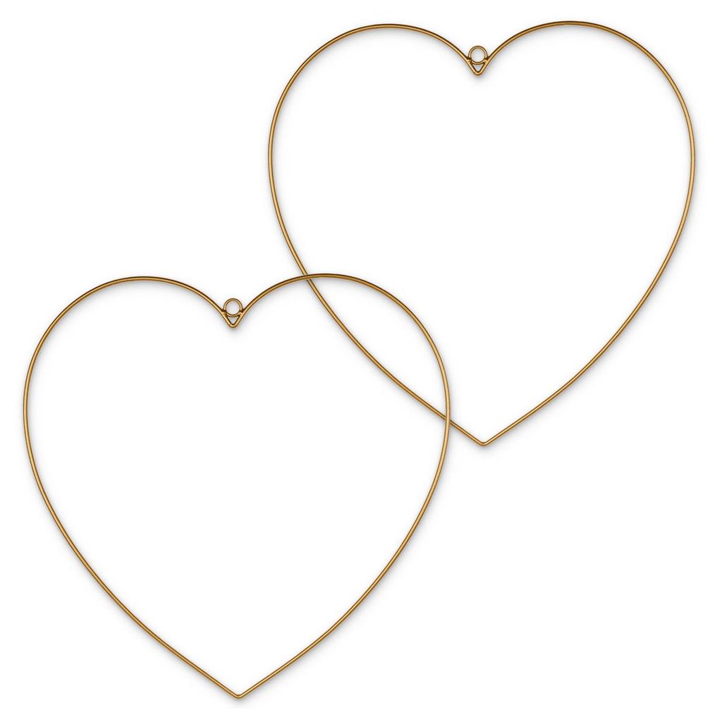 Metall-Herzen 2er zum Aufhängen 30 cm gold Herz-Deko Produktbild 
