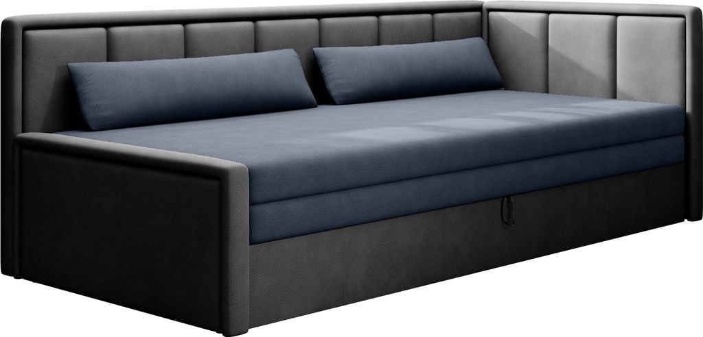 Sofa mit Schlaffunktion und Bettkasten Couch für Wohnzimmer Schlafsofa , Polstersofa Wohnlandschaft mit Bettfunktion - 214x77x82 cm - FULO (Recht...