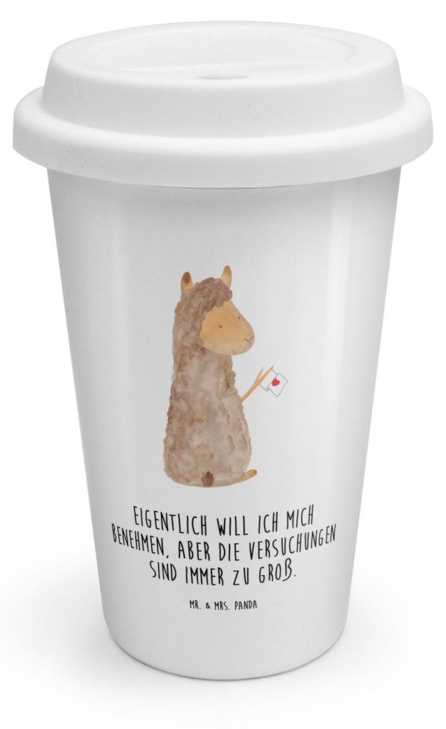 Mr. & Mrs. Panda Thermobecher Alpaka Fahne - Weiß - Produktbild 