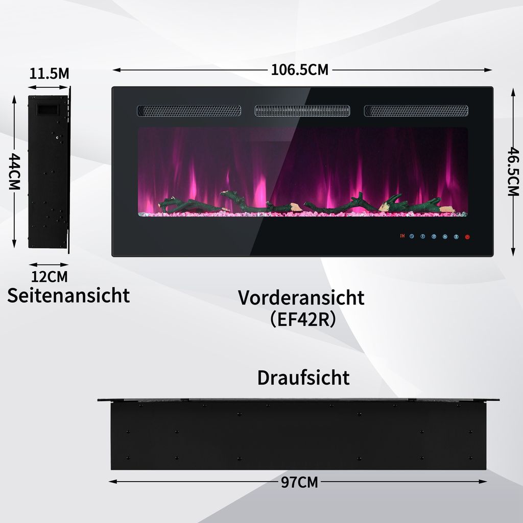 MERAX Elektrokamin Kamin Heizung Wandkamin BK-10 900/1800 Produktbild 14