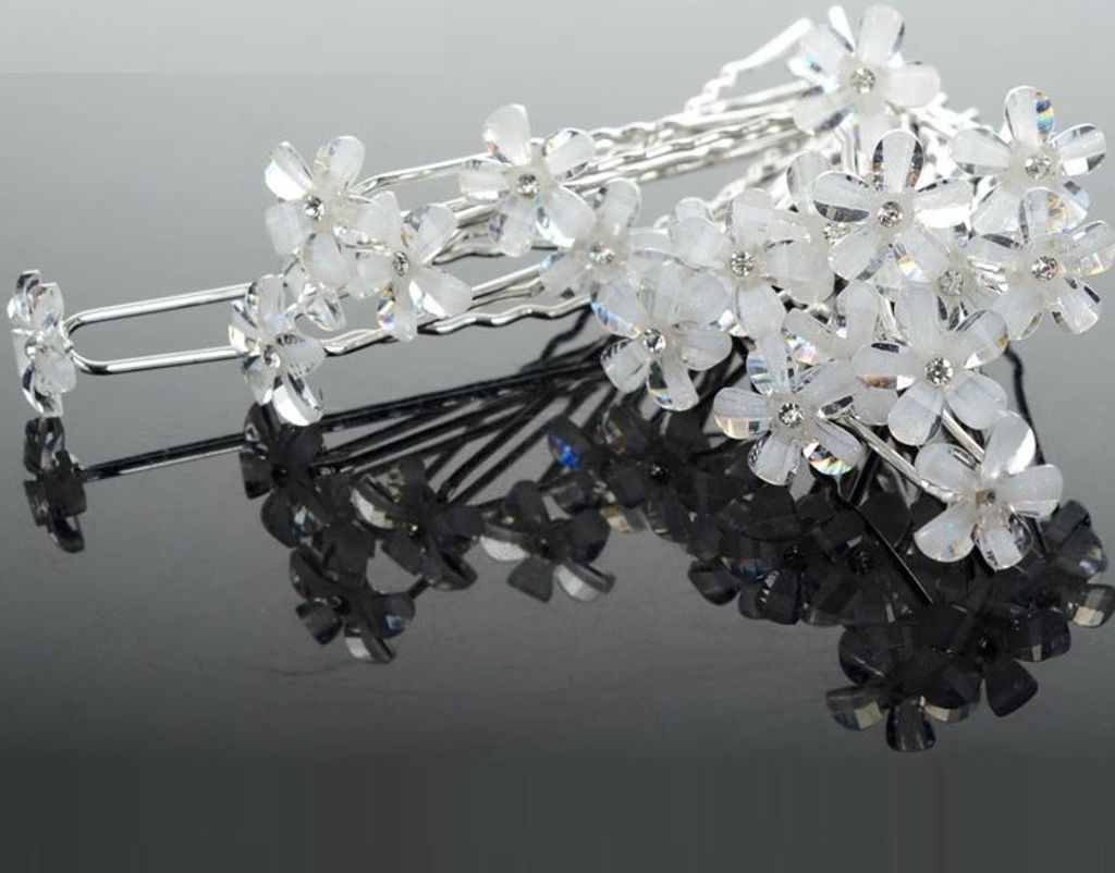Elegante Haarnadel Crystal Flower in Silber - Perfekter Haarschmuck KP1569