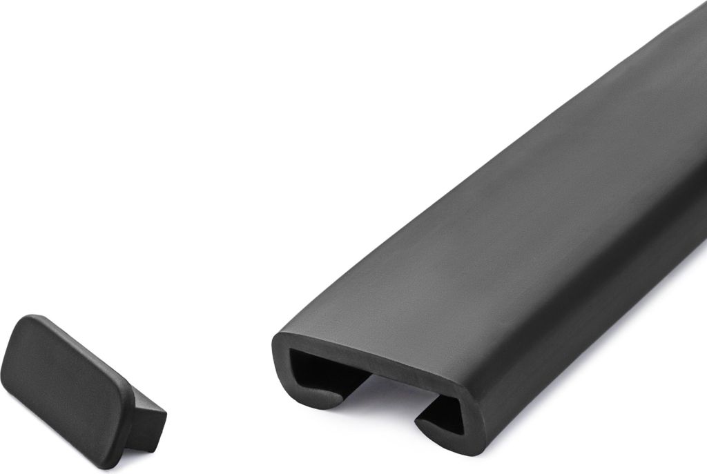 QUEST Abschluss für PVC-Geländerpfosten, Endkappe für PREMIUM-Geländerprofil, 40x8, schwarz
