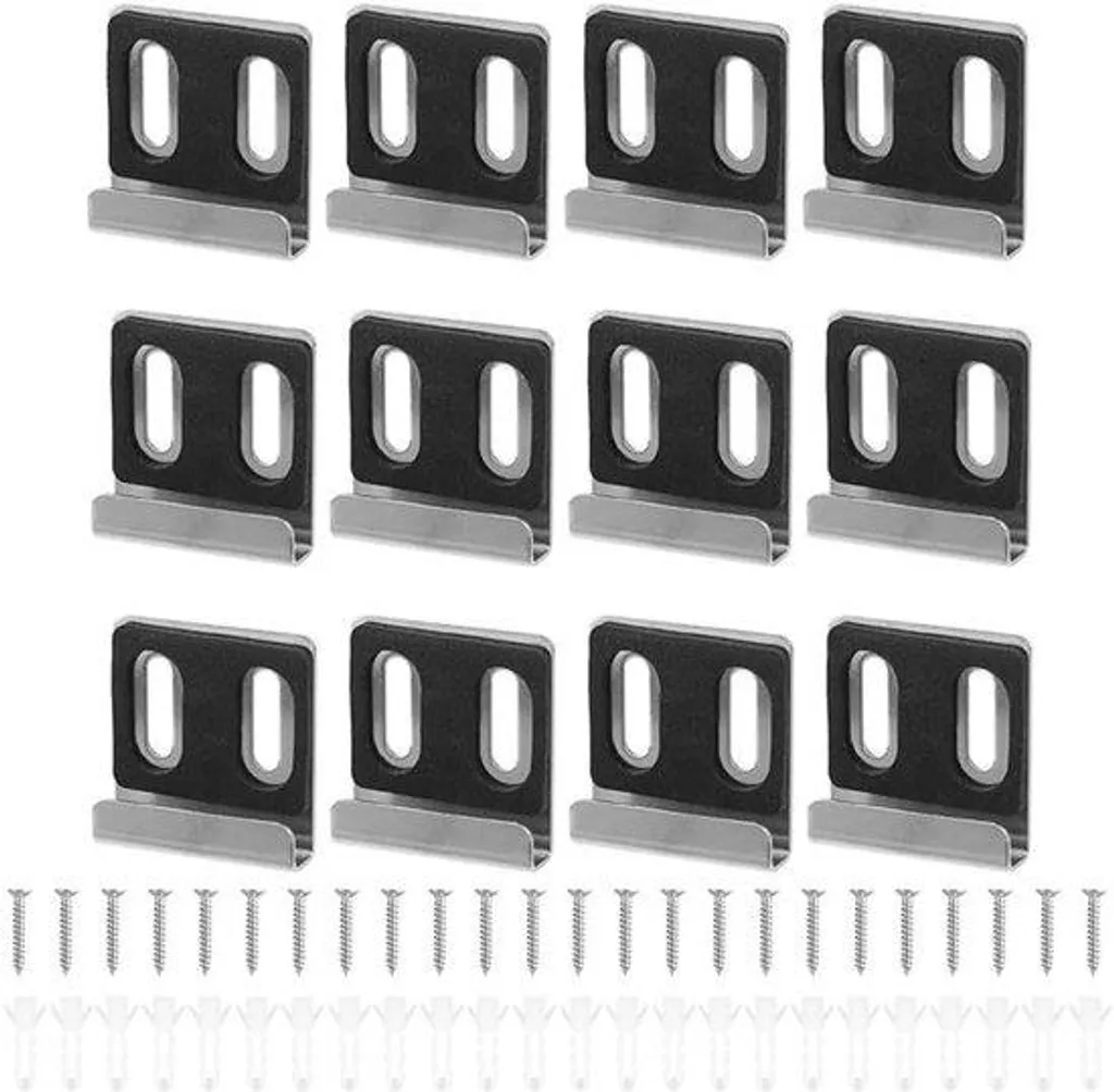 Support de miroir mural lot de 12 attaches chromées avec kit de vis