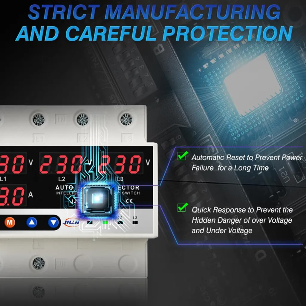 Dispositif de Protection 3P avec Commutation de Phase Automatique LED - 4