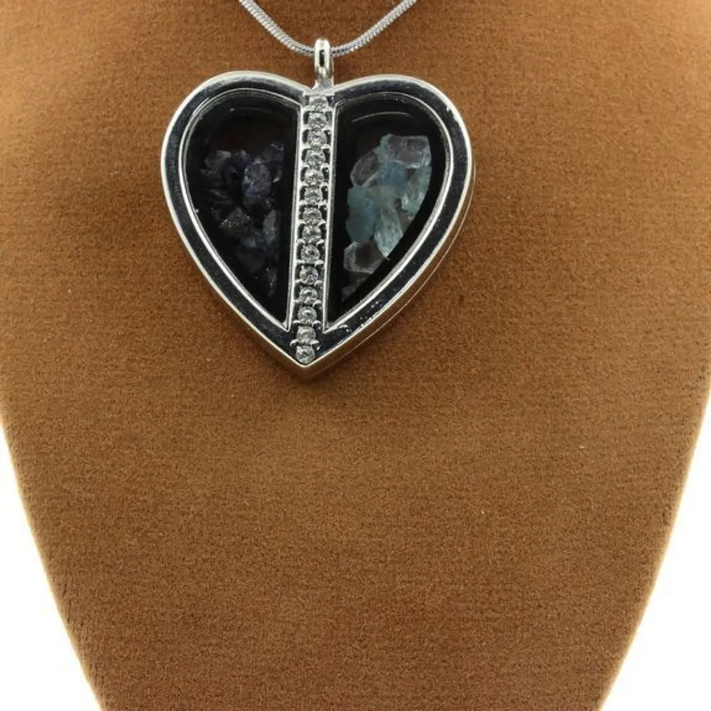 Collier pierres naturelles saphir et aigue-marine brute style bohème