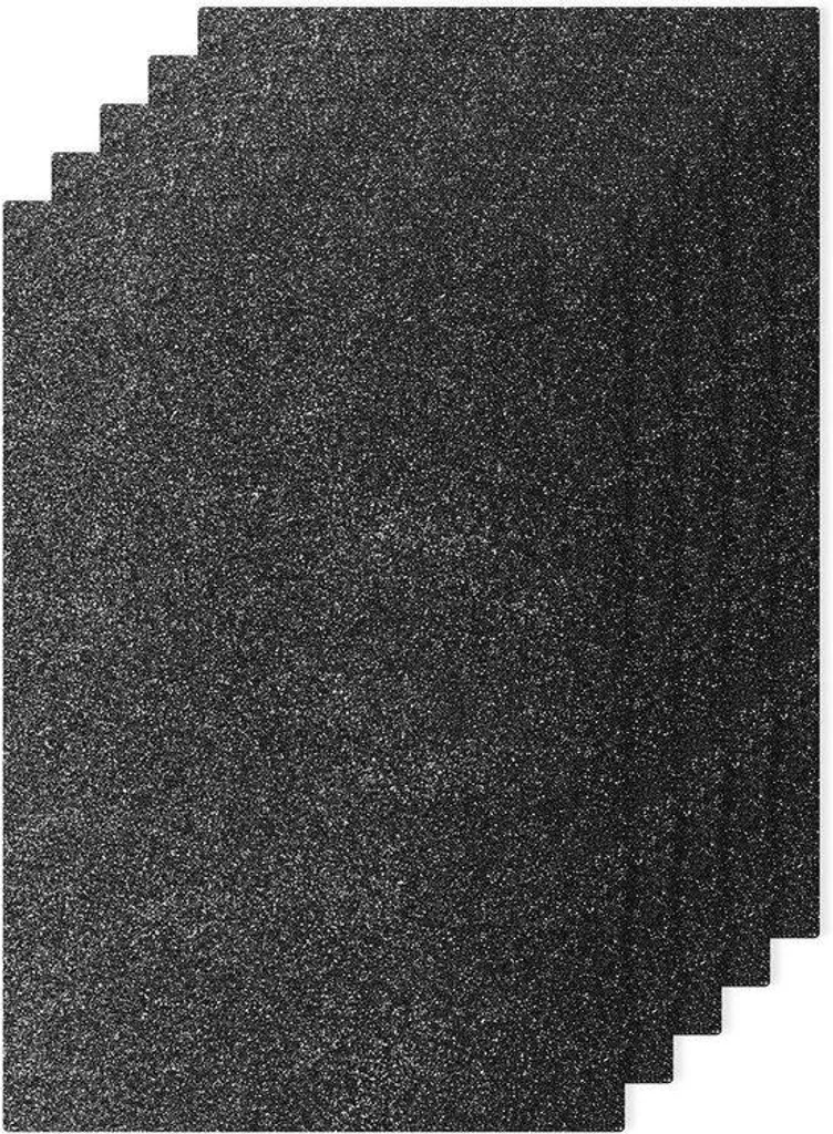 Feuille de Mousse EVA Fine 1,5 mm Noire à Paillettes - Set de 5 Unités