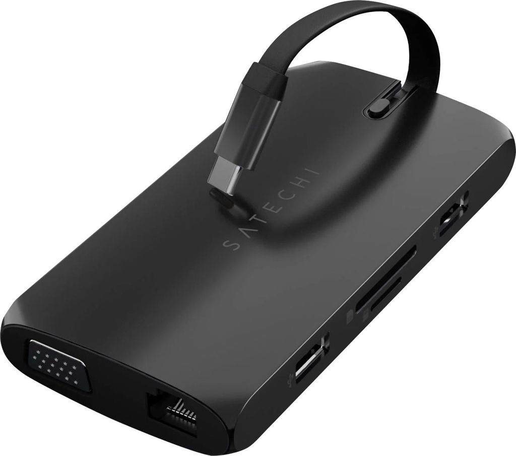 Satechi ST-UCMBAK laptop-dockingstation & portreplikator Kabelgebunden USB 3.2 Gen 2 (3.1 Gen 2) Type-C Schwarz (ST-UCMBAK)