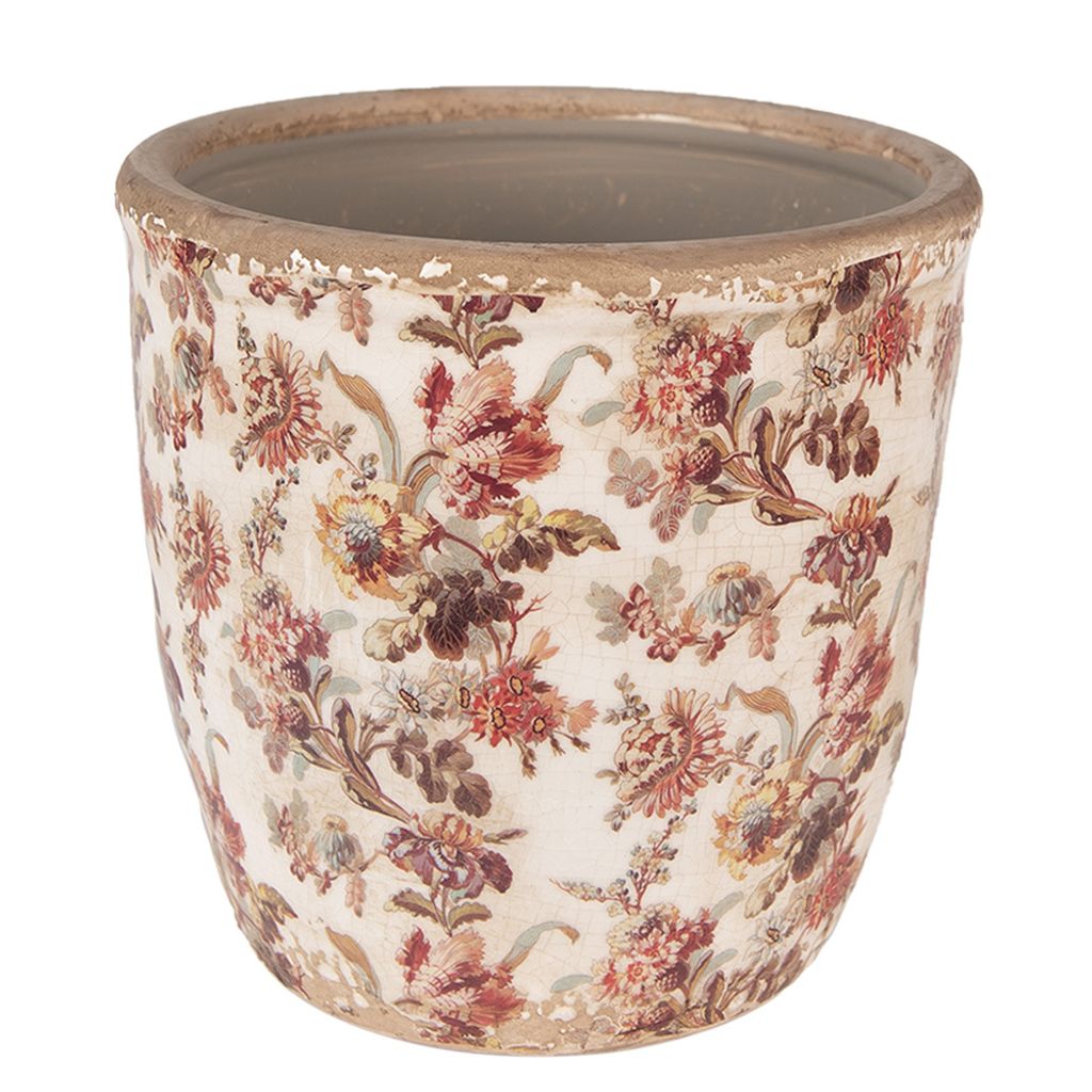 Clayre & Eef Kvetináč Ø 16x16 cm Béžová Ružová Keramické Obrázok produktu 