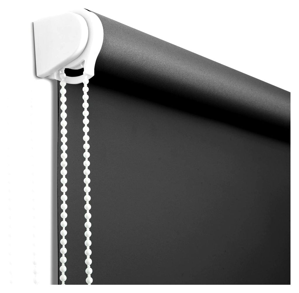 Fensterrollos, Verdunkelungsschattierungen für Innenfenster mit Wärmeisolierung und UV-Schutz, 73,7 cm B x 172,7 cm L, Schwarz