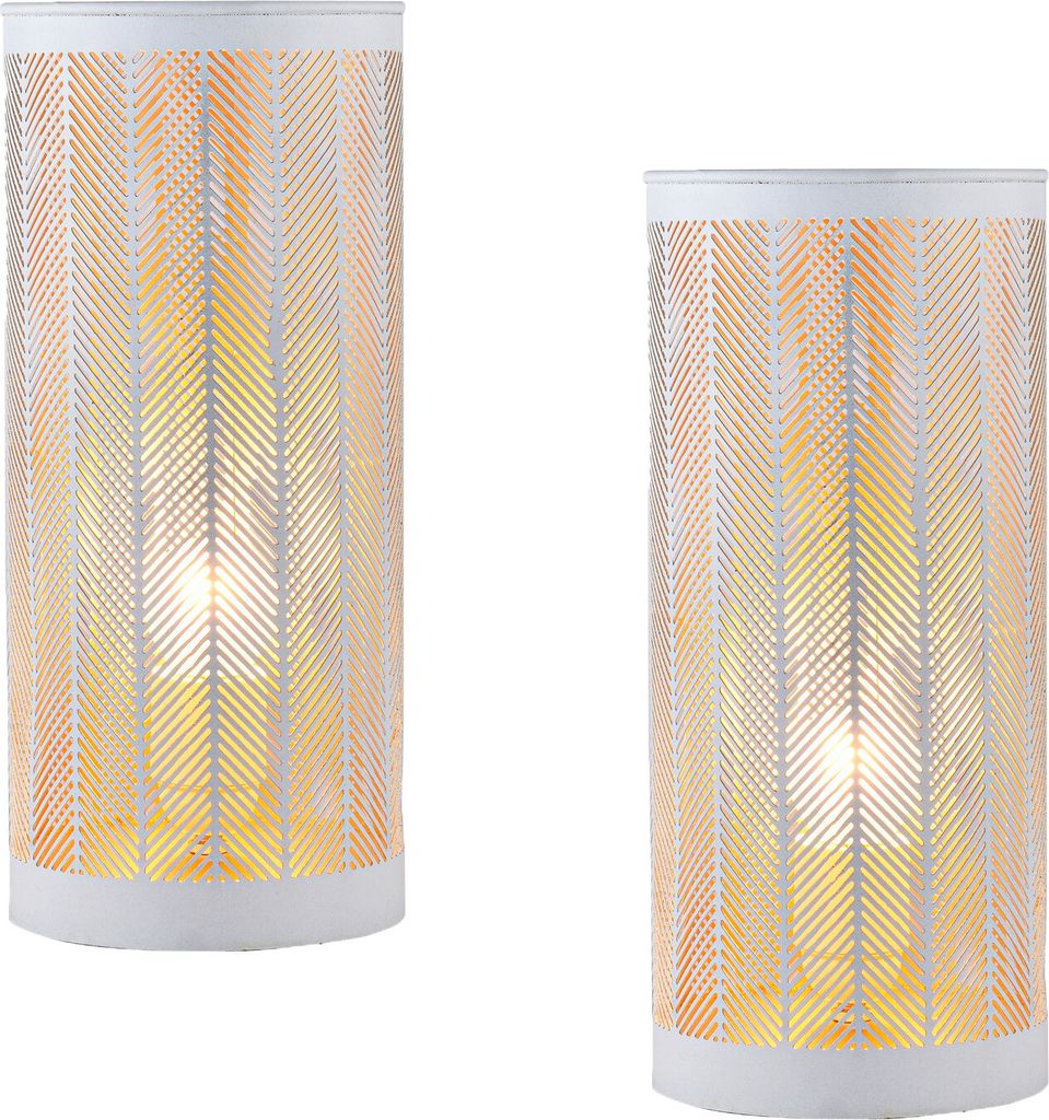Marrakesch 2er Set Tischlampe Nachttischlampe 30cm groß | Boho Deko Lampe im Wohnzimmer Schlafzimmer oder Kinderzimmer | Skandinavische Tischleuch...