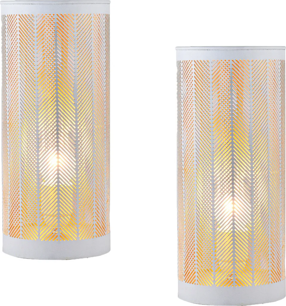 Lot de 2 lampes de chevet Aigna Petit Blanc - Déco Boho Chic Moderne