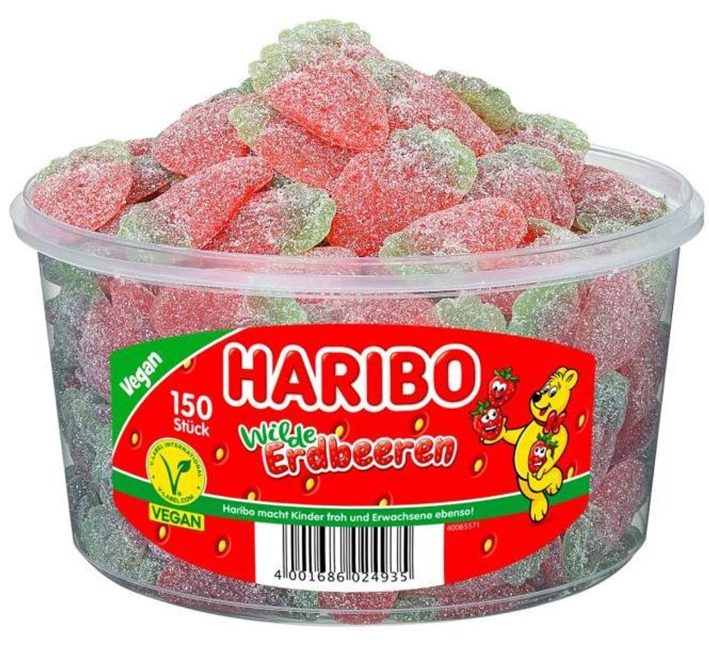Haribo Wilde Erdbeeren sauer vegan 150er Produktbild 