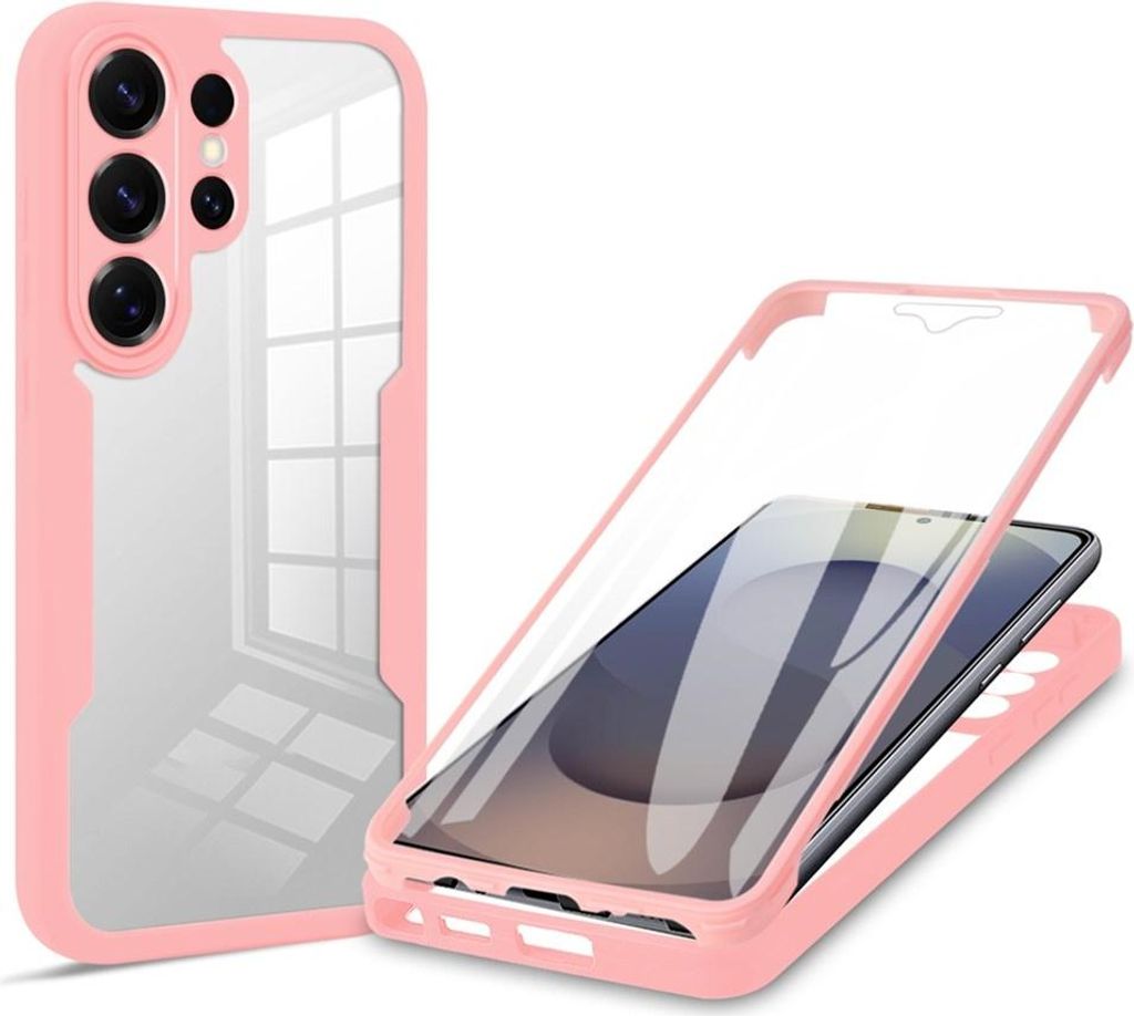 Hülle für Samsung Galaxy S26 Ultra - Phonesta Slim Protect 360 Case mit Displayschutzfolie - Rosa