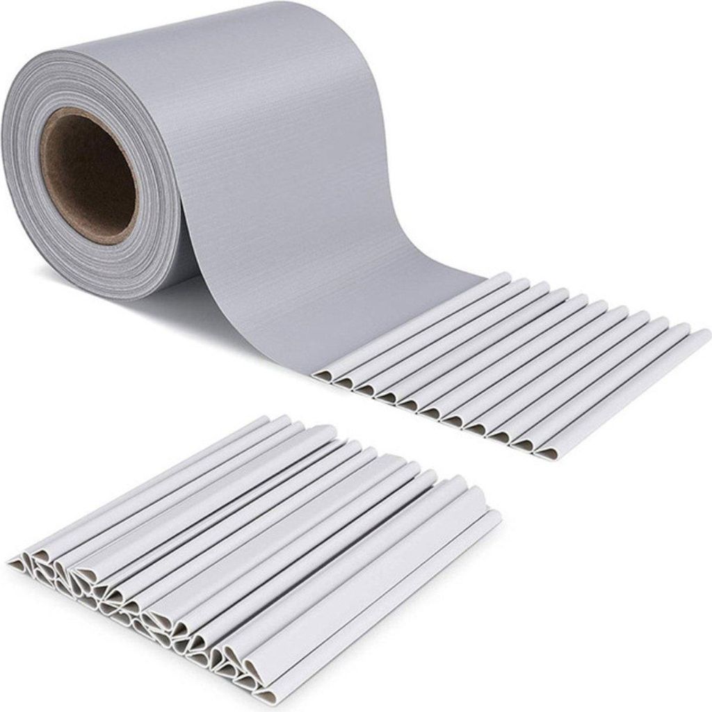 Happyment Sichtschutzstreifen – Sichtschutznetz Deluxe – Windschutz & Sichtschutz – PVC – Grau – 35 Meter