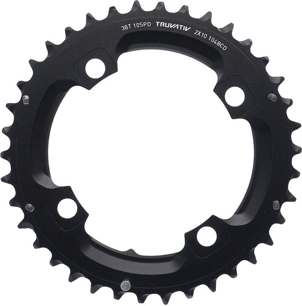 SRAM Kettenblatt MTB 36 Zähne S1, 2x10-fach, LK: 104 mm, Alu, Pin lang, schwarz