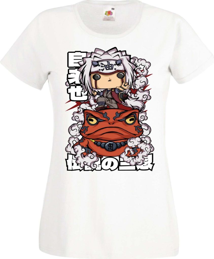 Damen T-Shirt Anime Manga Naruto Jiraya 01 Pervy Sage, Lady M / Weiß