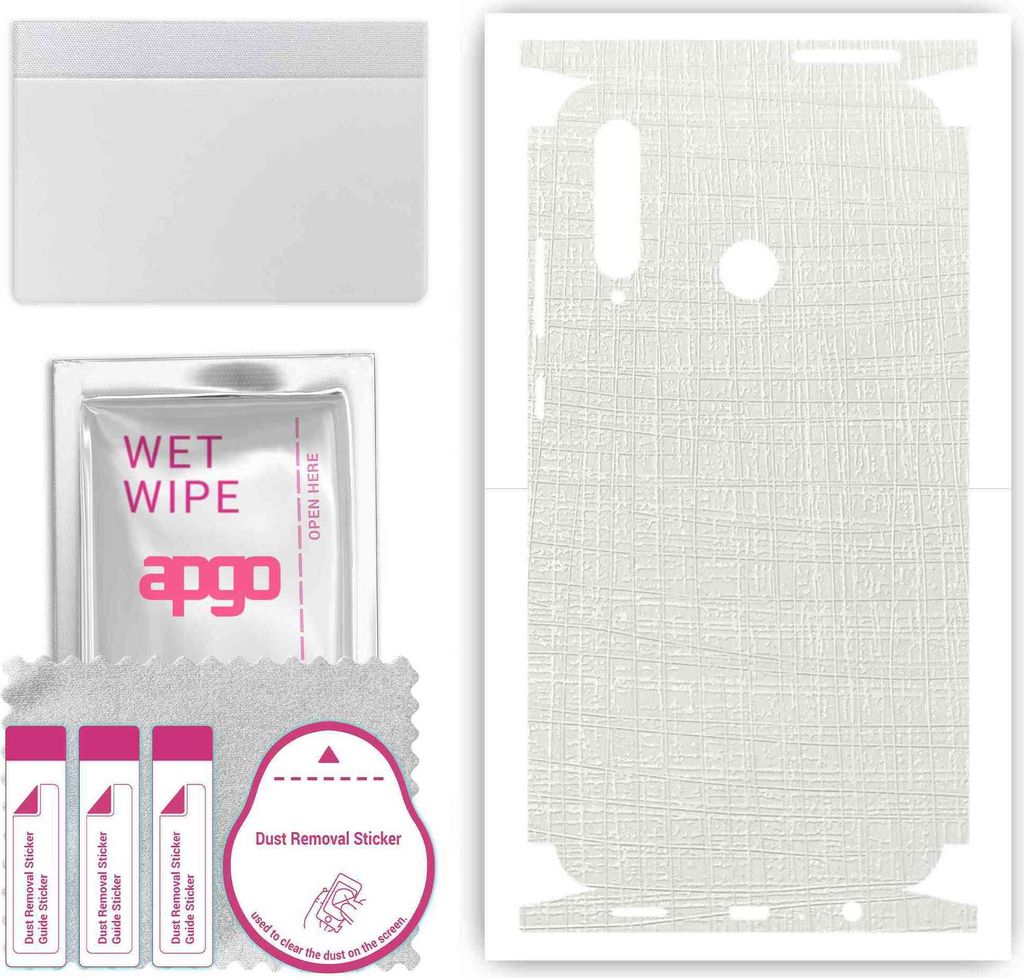apgo Rückseite + Seiten Schutzfolie, Skin, kompatibel mit Honor 20i, Hinten Displayschutzfolie aus Vinylfolie, kratzfest, einfache Montage - Weiß...
