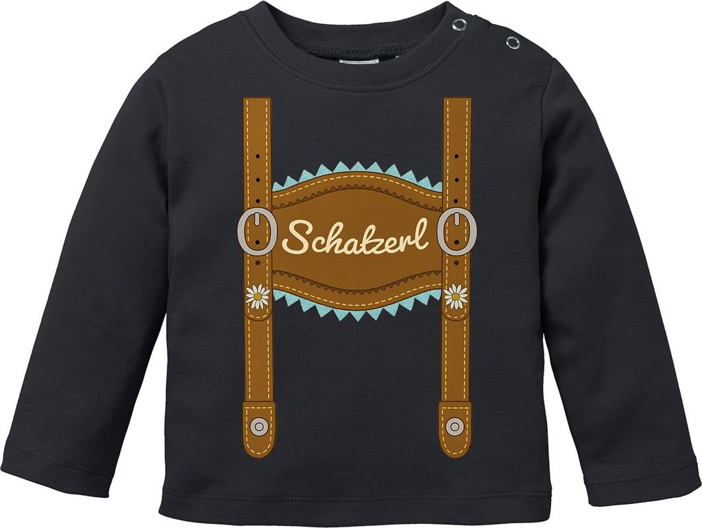 Baby Langarmshirt für das mit Lederhose und Schatzerl, Lausbub oder eigenem Namen Babyshirt Jungen & Mädchen Shirt Moonworks