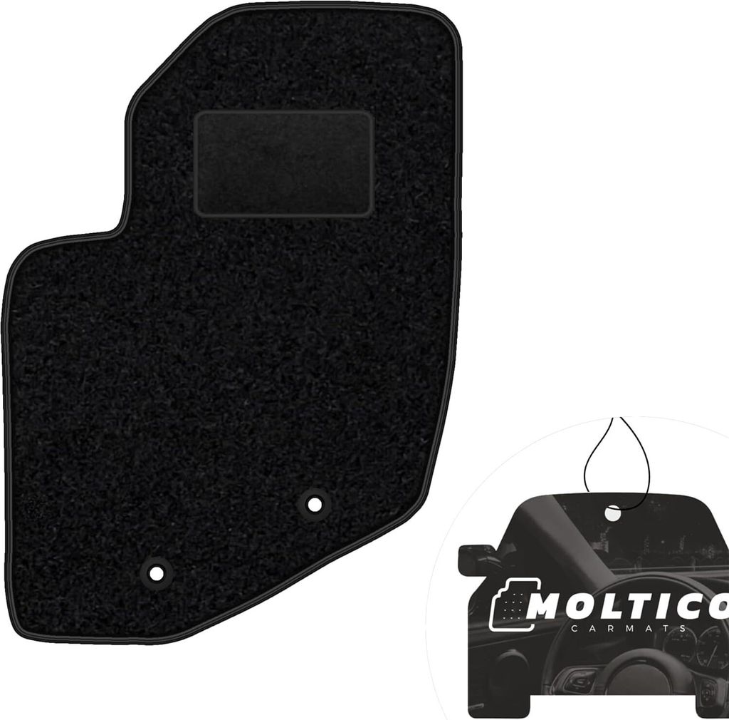 moto-MOLTICO Fahrer Fußmatte Auto Velours Fahrerseite Autoteppiche Schwarz Fahrermatte 1-teilig passend für Volvo 440 460 1988-1996