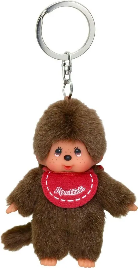 Porte-clés Monchhichi Sekiguchi garçon rouge de 10 cm pour sac
