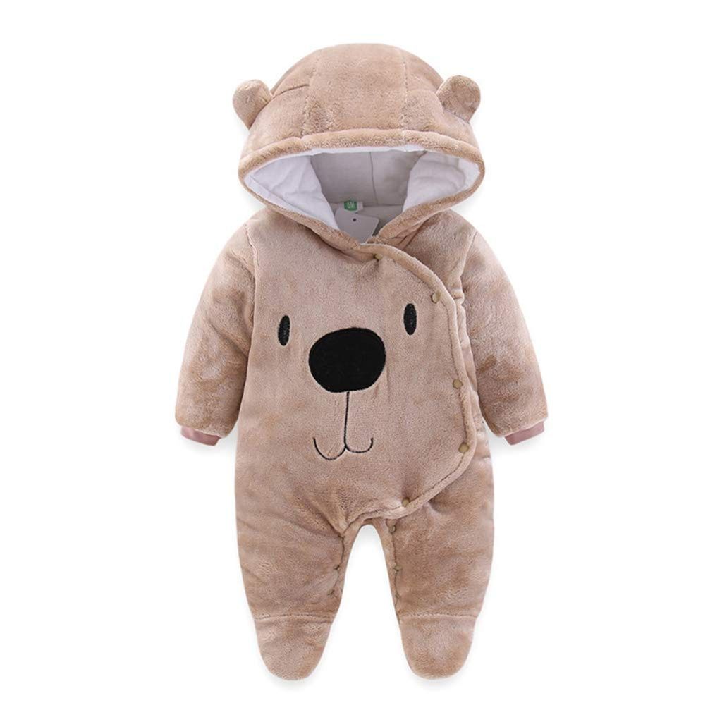 Baby Overalls mit Kapuze Winter Flanell Strampler Produktbild 