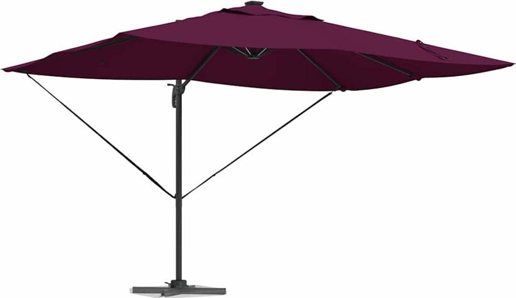 vidaXL Sonnenschirm mit Schloss Bordeauxrot 352 x 251 x 265 cm