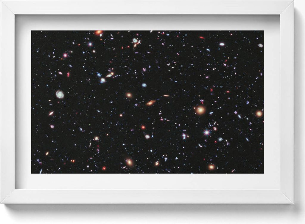 NASA-Foto - Sternenkosmos– Wandbild mit Rahmen – Gerahmtes Bild – Wanddekoration – 30x20 cm – Weiß Rahmen