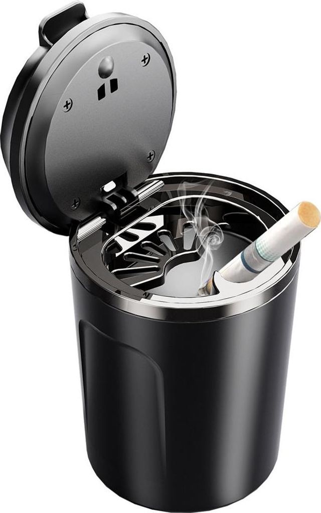 INF Tragbarer Auto Aschenbecher mit Deckel, Rauchfreier Aschenbecher für Auto, Büro