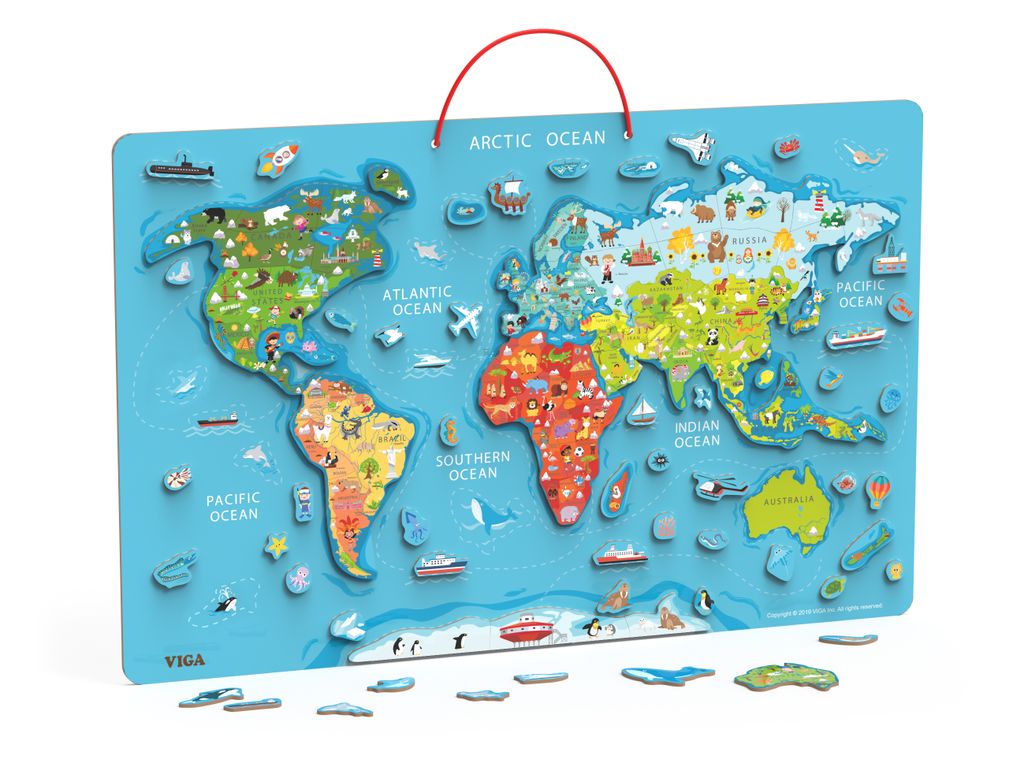 Viga 44508 2w1 Tablica edukacyjna z magnetycznÄ mapÄ Åwiata Produktbild 