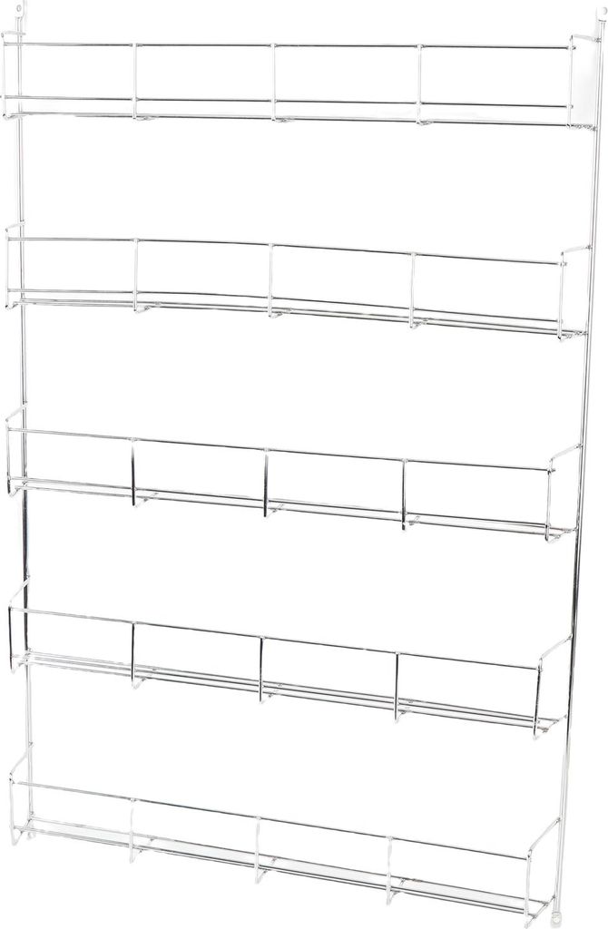 Wandmontiertes Gewürzregal Eisen Gewürzglas Veranstalter Wandmontiertes Lagerregal für Küchenschrank Speisekammer Tür 5 Tier