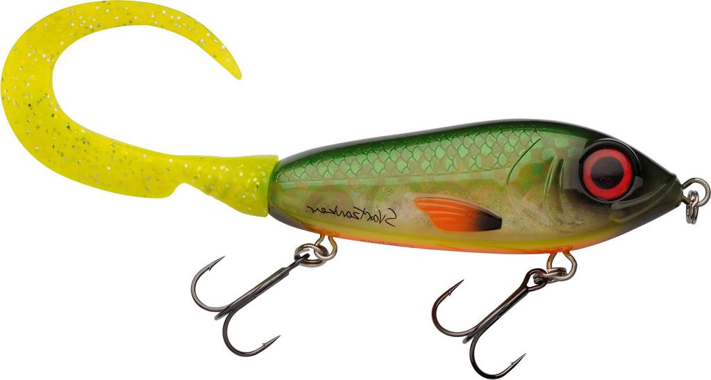 Abu Garcia Svartzonker McMy Tail - Jerkbait, Farbe:Yellow Fin Perch, Länge / Gewicht / Hakengröße / Lauftiefe:17cm / 50g / Gr. 1/0 / 0.5m - 1.5m