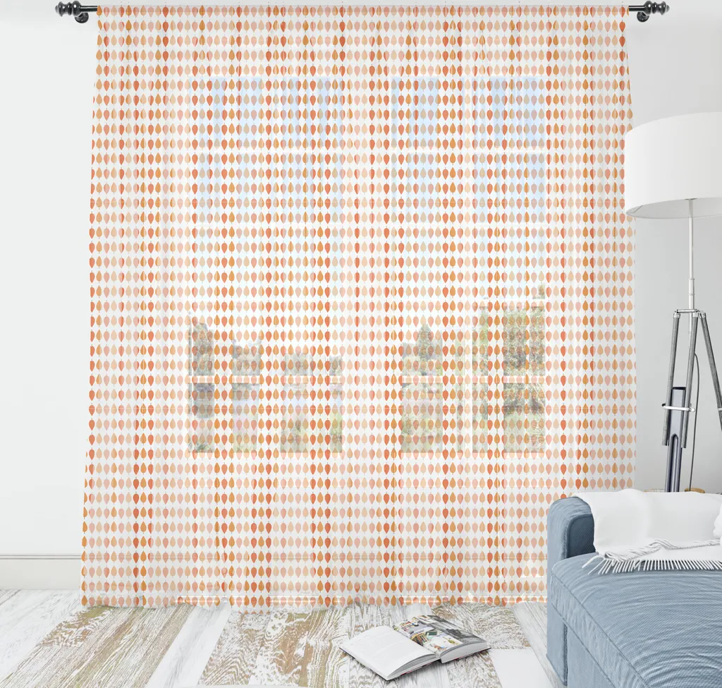 Arazzo Autunnale 210x274 cm ABAKUHAUS Foglie Mandarino in Raso