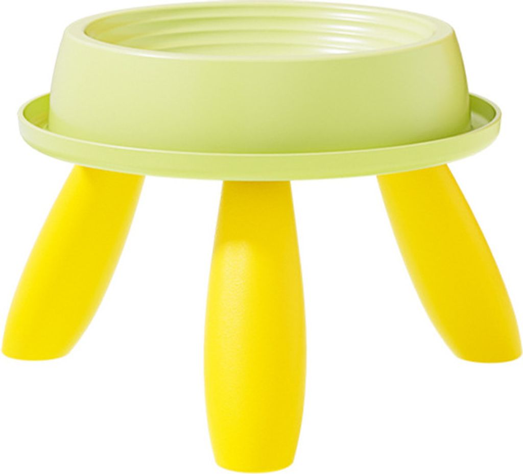 INF Erhöhte Futternapf: Anti-Rutsch Erhöhte Katzen- & Hunde-Futter-Napf Grün Gelb