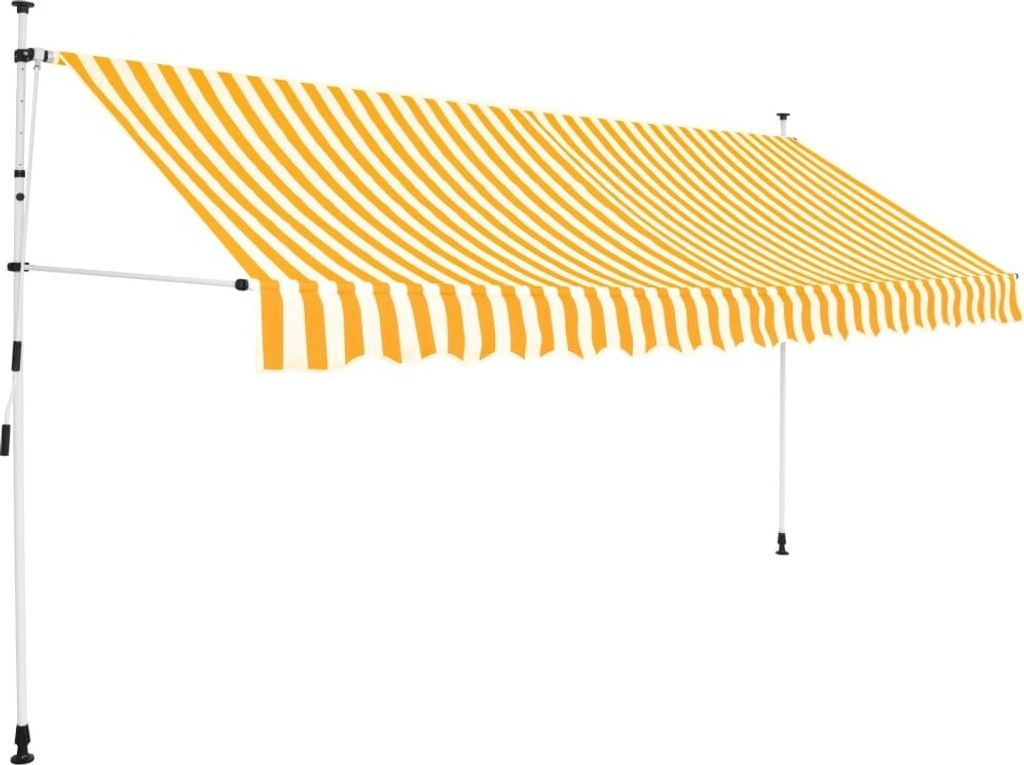 Einziehbare Markise Handbetrieben 350 cm Orange/Weiß Gestreift