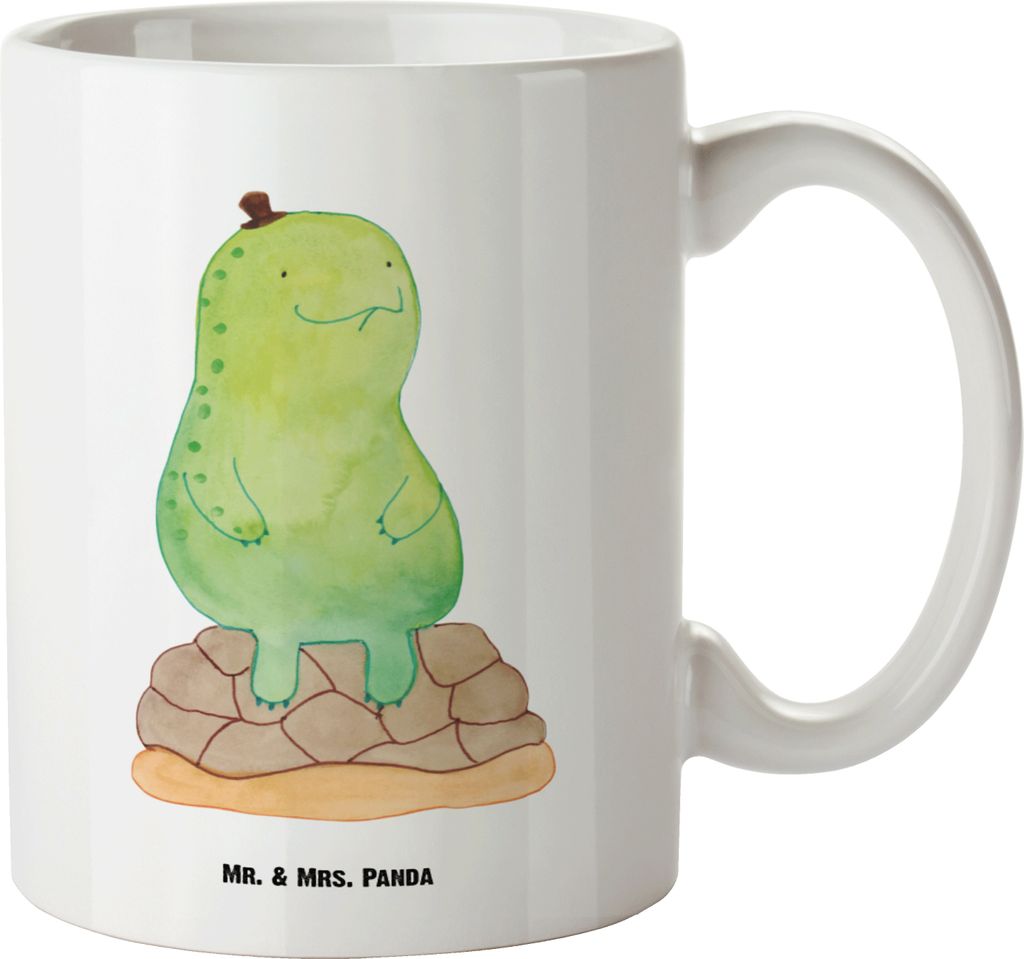 Mr. & Mrs. Panda Pott Schildkröte Pause - Weiß - Geschenk, jumbotasse, großer becher, Haferl, sitzen, steingut tasse, Achtsamkeit, Große, Entsc...