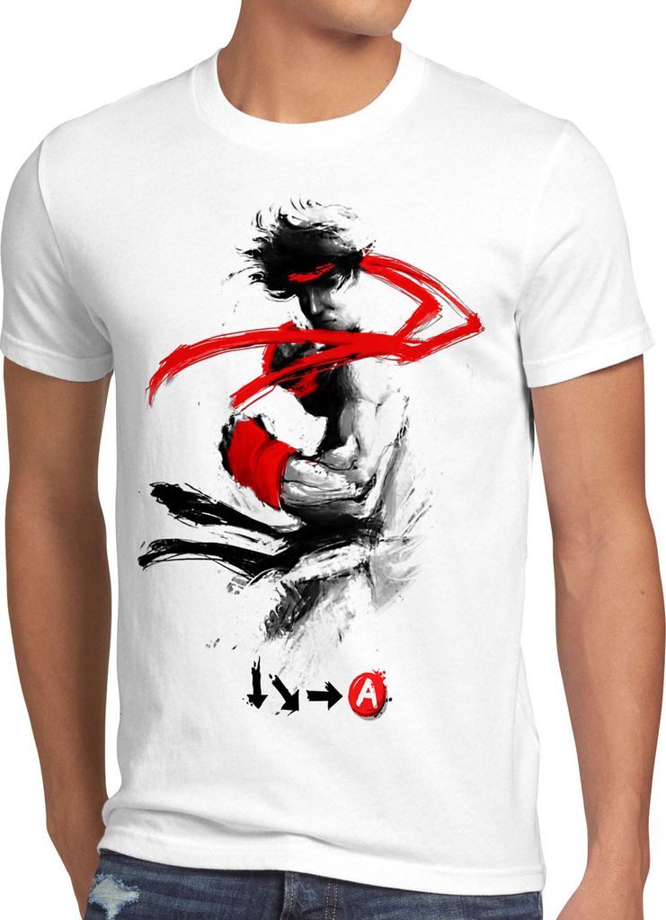 style3 Childhood Hero Fighter T-Shirt Herren final snes ps ps2 street beat em up arcade