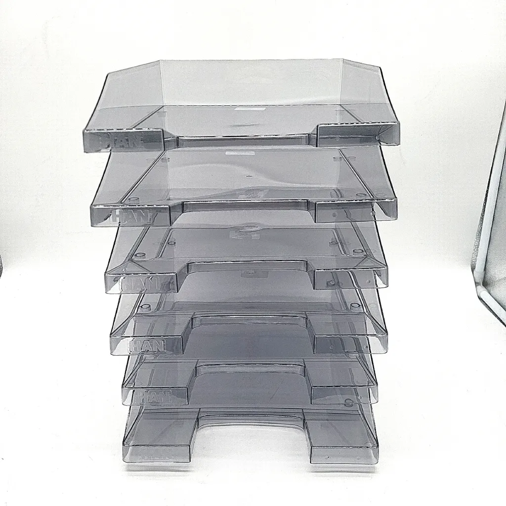 Bannette de bureau A4 Grise Translucide - Lot de 6 range-documents DIY - 3