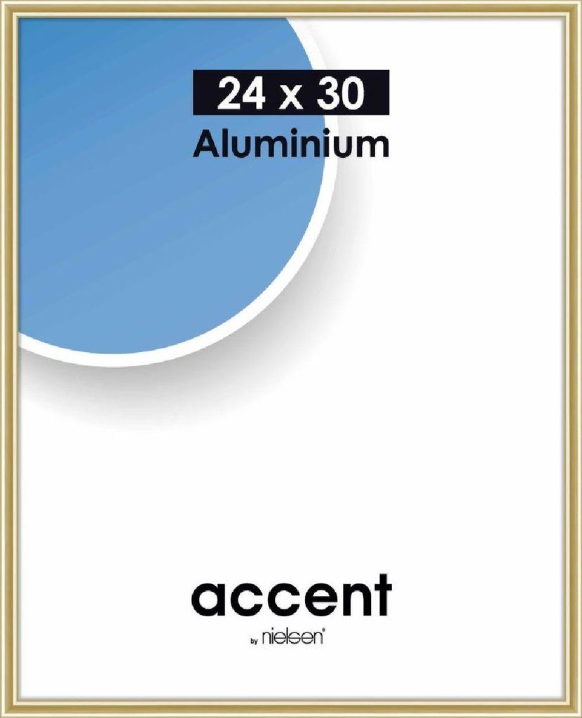 Ramka na zdjęcie Nielsen, aluminiowa, z złotym akcentem, Zdjęcie produktu 