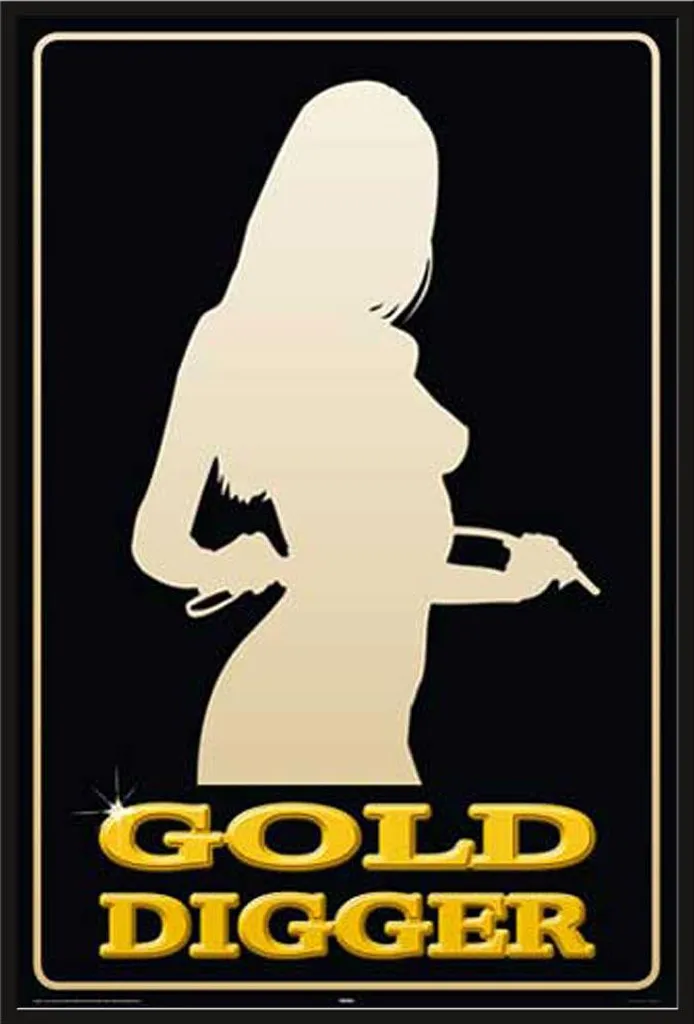 Décoration murale Gold Digger : affiche et cadre noir pour salon moderne