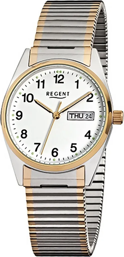 Montre Regent Homme F-880 bicolore argent or en acier analogique D2URF880