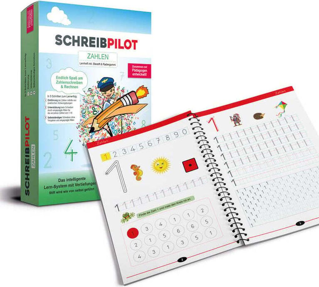 SCHREIBPILOT Schreiblernheft für ABC-Schützen Zahlenheft Produktbild 3