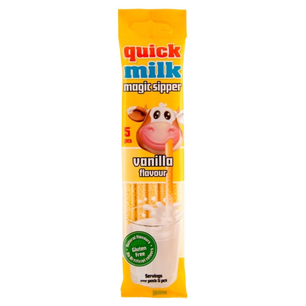 QUICK MILK - Vanilla - Trinkhalme mit Vanillegeschmack - 30 g